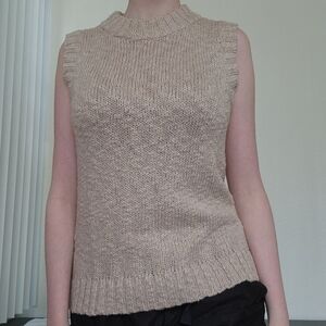 Naadam Beige Sleeveless Sweater Vest‎ Beige Oatmeal Size Small